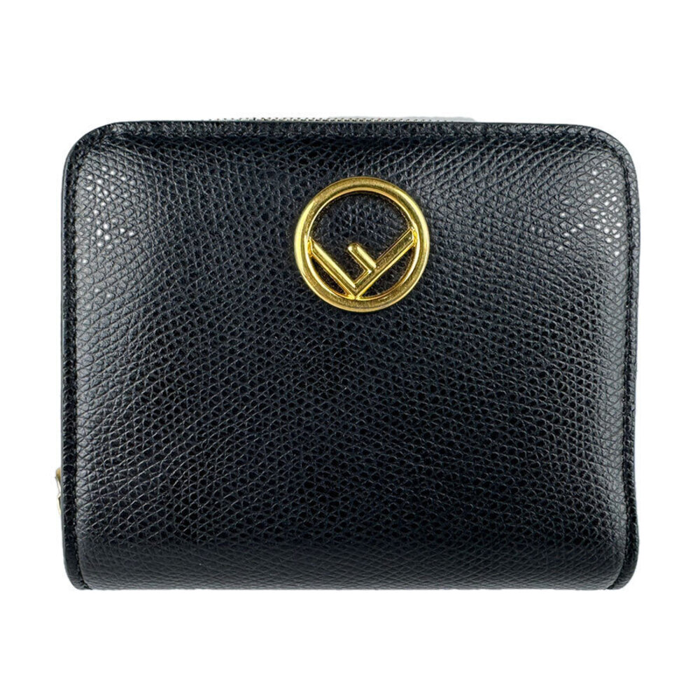Fendi Bi fold Wallet Fs Leather Black
